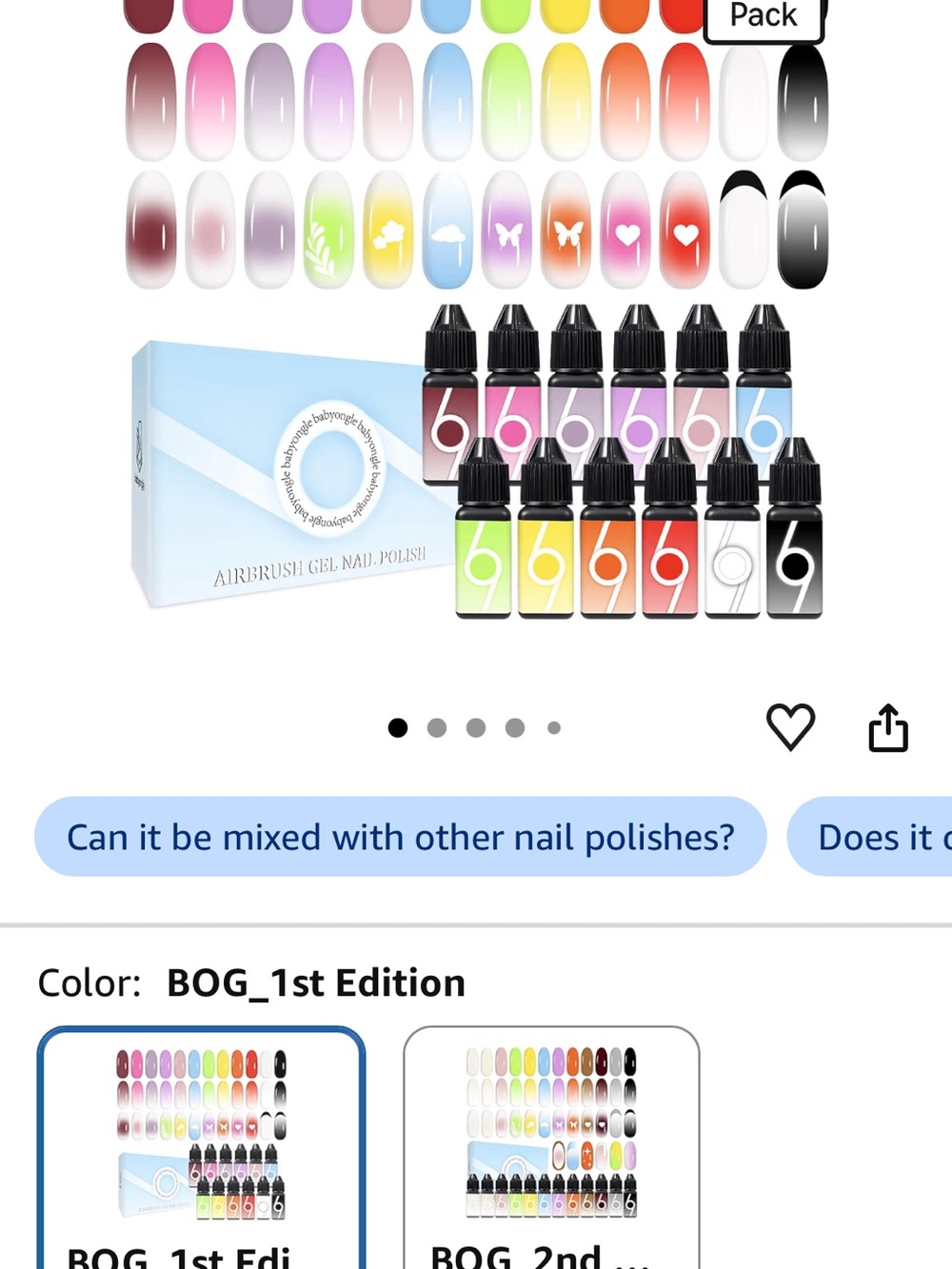 Babyongle Multicolor Airbrush Gel Nail Polish Set — 12 Vibrant Shades